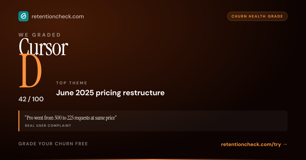 Cursor churn grade card: D